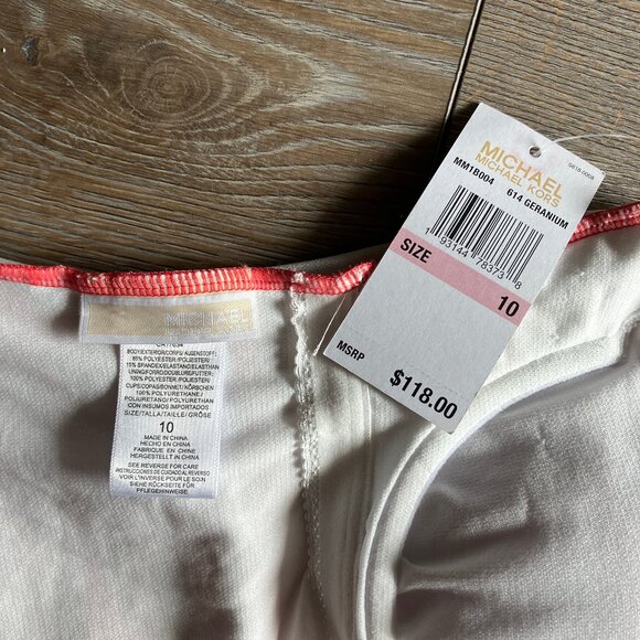 NWT Michael Kors Bandeau One-Piece Swimsuit in Zebra Print Size 10 - Picture 7 of 10